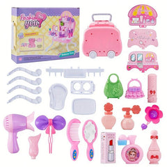 Girls Beauty Salon Toys Set Pretend Play Doll Hair Stylist Toy Kit