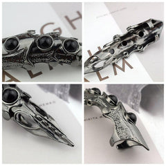 Vintage Punk Skeleton Finger Ring Dragon Claw Knuckle Armor