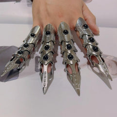 Vintage Punk Skeleton Finger Ring Dragon Claw Knuckle Armor