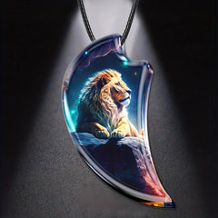 Lion Resin Pendant Necklace for Anniversary Party