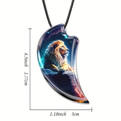 Lion Resin Pendant Necklace for Anniversary Party