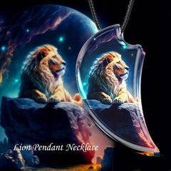 Lion Resin Pendant Necklace for Anniversary Party