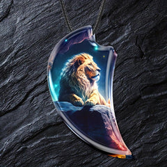 Lion Resin Pendant Necklace for Anniversary Party