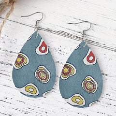 Irregular Circles PU Leather Earrings Women Accessories