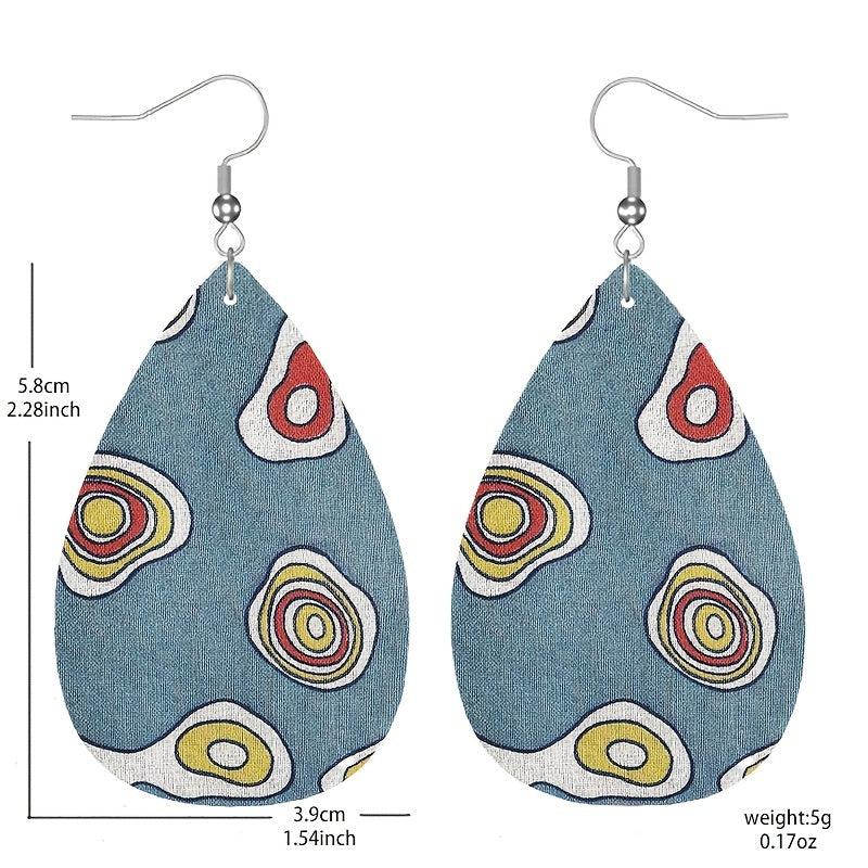 Irregular Circles PU Leather Earrings Women Accessories