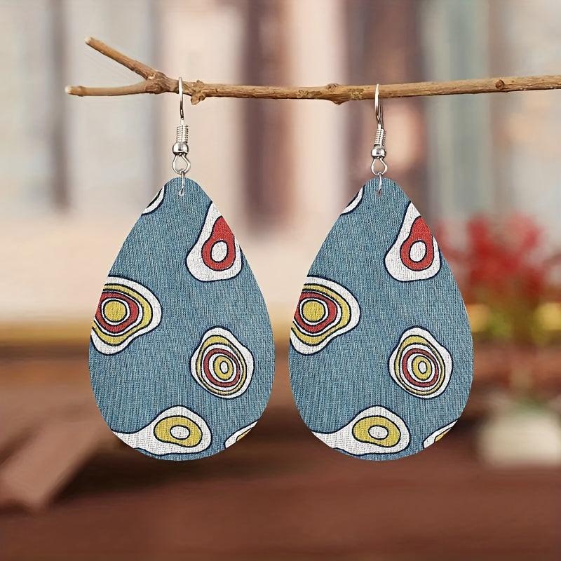 Irregular Circles PU Leather Earrings Women Accessories