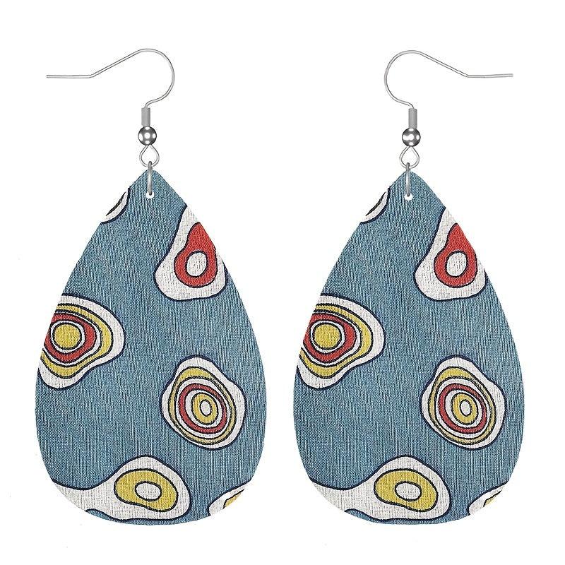Irregular Circles PU Leather Earrings Women Accessories