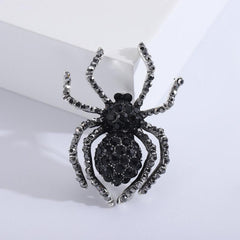 Vintage Alloy Halloween Brooch Green & Red Spider Novelty Scarf Clasp Gift