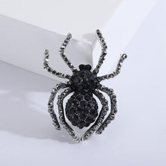 Vintage Alloy Halloween Brooch Green & Red Spider Novelty Scarf Clasp Gift