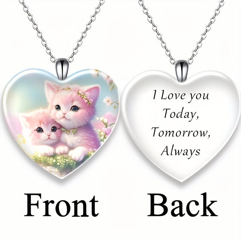 Heart shaped Pendant Necklace Letter Necklace Birthday Gift