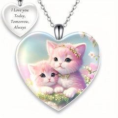 Heart shaped Pendant Necklace Letter Necklace Birthday Gift