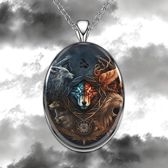 Wolf Head Pendant Necklace Christmas Halloween Gift For Men Women