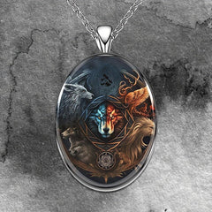 Wolf Head Pendant Necklace Christmas Halloween Gift For Men Women