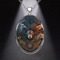 Wolf Head Pendant Necklace Christmas Halloween Gift For Men Women
