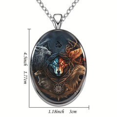Wolf Head Pendant Necklace Christmas Halloween Gift For Men Women