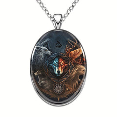 Wolf Head Pendant Necklace Christmas Halloween Gift For Men Women