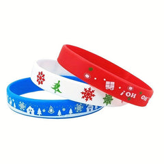 Christmas Silicone Bracelet Set for Holiday Party Jewelry