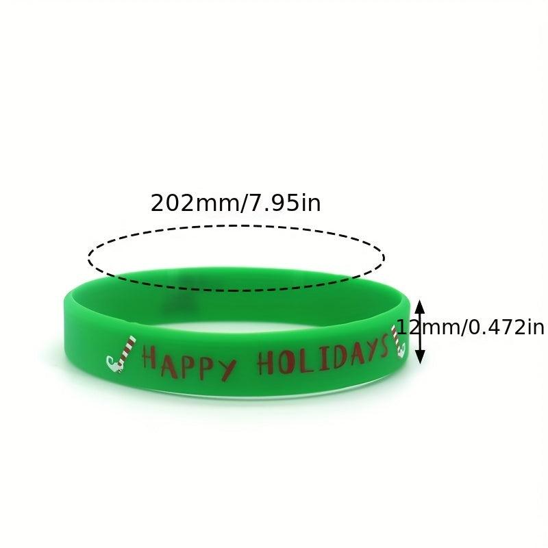 Christmas Silicone Bracelet Set for Holiday Party Jewelry