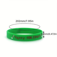 Christmas Silicone Bracelet Set for Holiday Party Jewelry