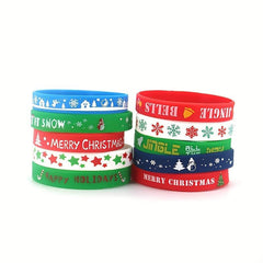 Christmas Silicone Bracelet Set for Holiday Party Jewelry