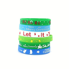 Christmas Silicone Bracelet Set for Holiday Party Jewelry