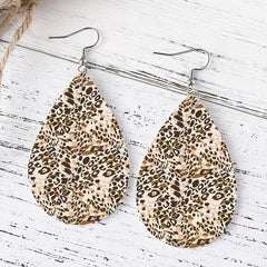 Leopard Print Leather Earrings Daily Wear Jewelry