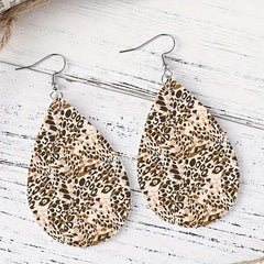 Leopard Print Leather Earrings Daily Wear Jewelry