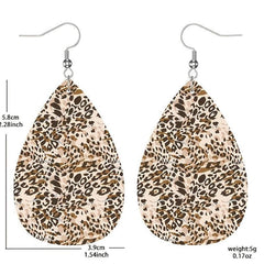 Leopard Print Leather Earrings Daily Wear Jewelry