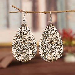 Leopard Print Leather Earrings Daily Wear Jewelry