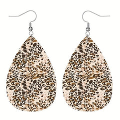 Leopard Print Leather Earrings Daily Wear Jewelry