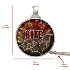 Funny Bat Crystal Pendant Necklace Halloween Gift For Kids