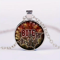 Funny Bat Crystal Pendant Necklace Halloween Gift For Kids