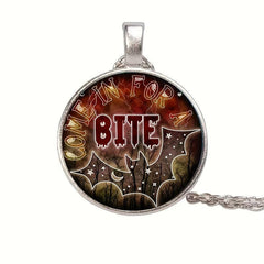 Funny Bat Crystal Pendant Necklace Halloween Gift For Kids