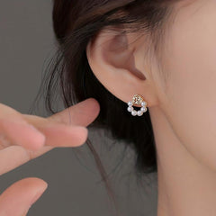 Petal Pearl Stud Earrings Ladies Pearl Earrings Beautiful Jewelry