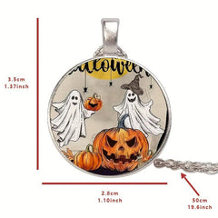 Ghost Pumpkin Head Crystal Pendant Necklace Halloween Toy Gift for Kids