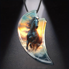 Creative Horse Resin Pendant Necklace Party Gift Decoration