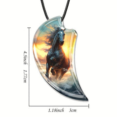 Creative Horse Resin Pendant Necklace Party Gift Decoration