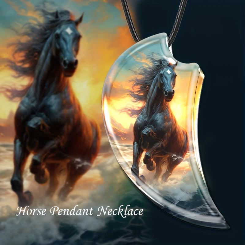 Creative Horse Resin Pendant Necklace Party Gift Decoration