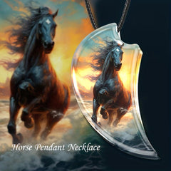 Creative Horse Resin Pendant Necklace Party Gift Decoration
