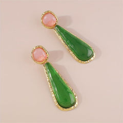 Geometric Teardrop Pendant Dangling Earrings - Gift For Women Girls