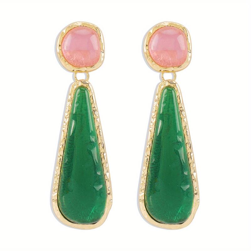 Geometric Teardrop Pendant Dangling Earrings - Gift For Women Girls