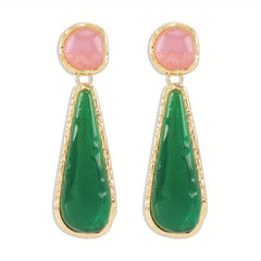 Geometric Teardrop Pendant Dangling Earrings - Gift For Women Girls