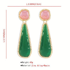 Geometric Teardrop Pendant Dangling Earrings - Gift For Women Girls