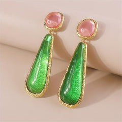 Geometric Teardrop Pendant Dangling Earrings - Gift For Women Girls