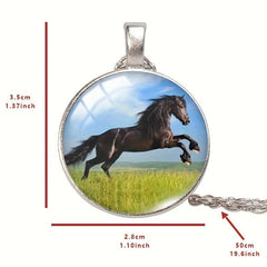 Elegant Horse Racing Pendant Necklace - Great Gift Idea!