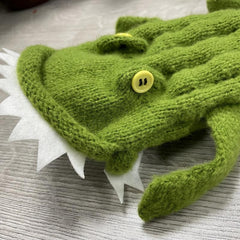 3D Crocodile Wool Socks Mid-calf Warm Funny Novelty Green Winter Autumn Pair