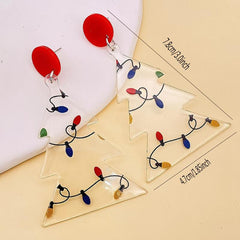 Acrylic Christmas Tree Earrings Transparent Style
