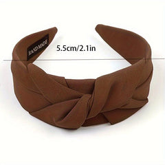 Nonslip Wide Top Knot Hair Hoops for Women - Beige Brown Hair Ties