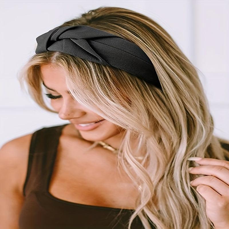 Nonslip Wide Top Knot Hair Hoops for Women - Beige Brown Hair Ties