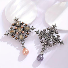 Baroque Cross Pearl Brooch Femininity Coat Corsage